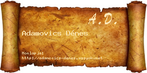 Adamovics Dénes névjegykártya